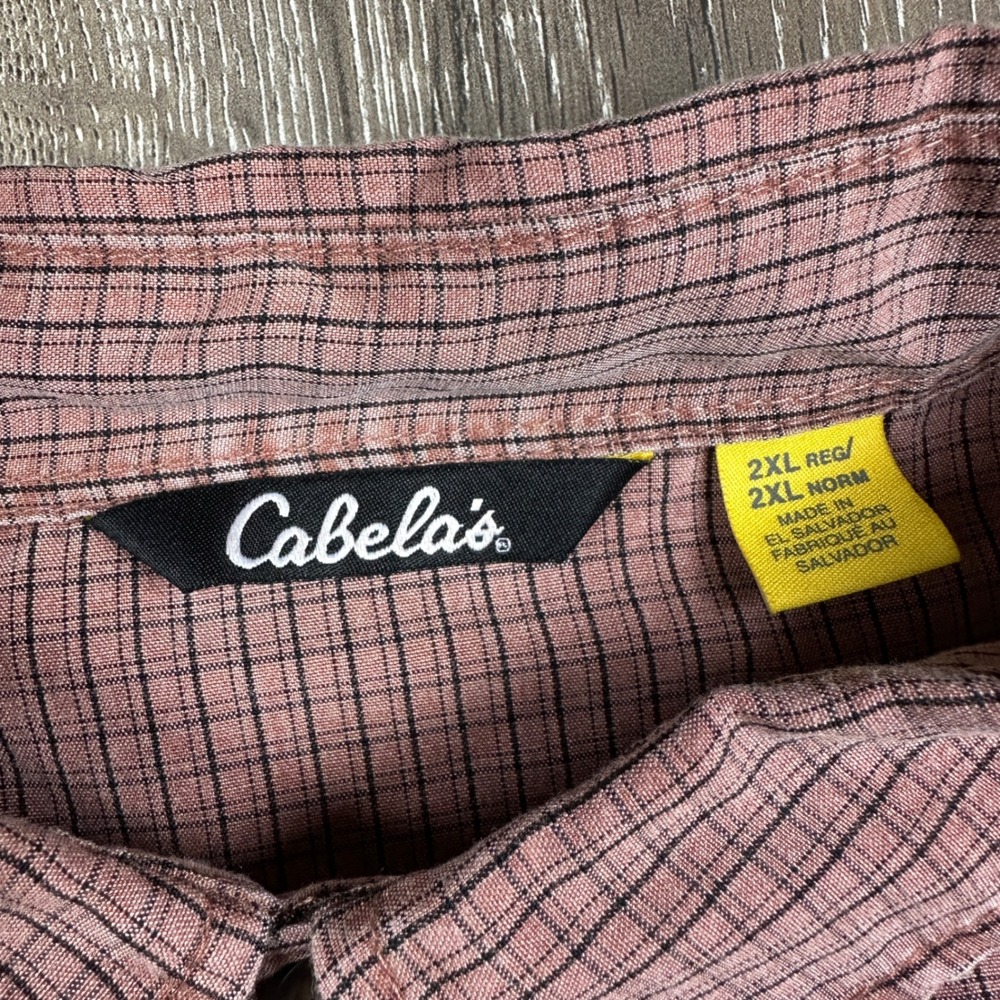 Cabelas Mens 2XL Long Sleeve Button Down Shirt Grid Hiking Gorpcore Utility - Picture 3 of 10